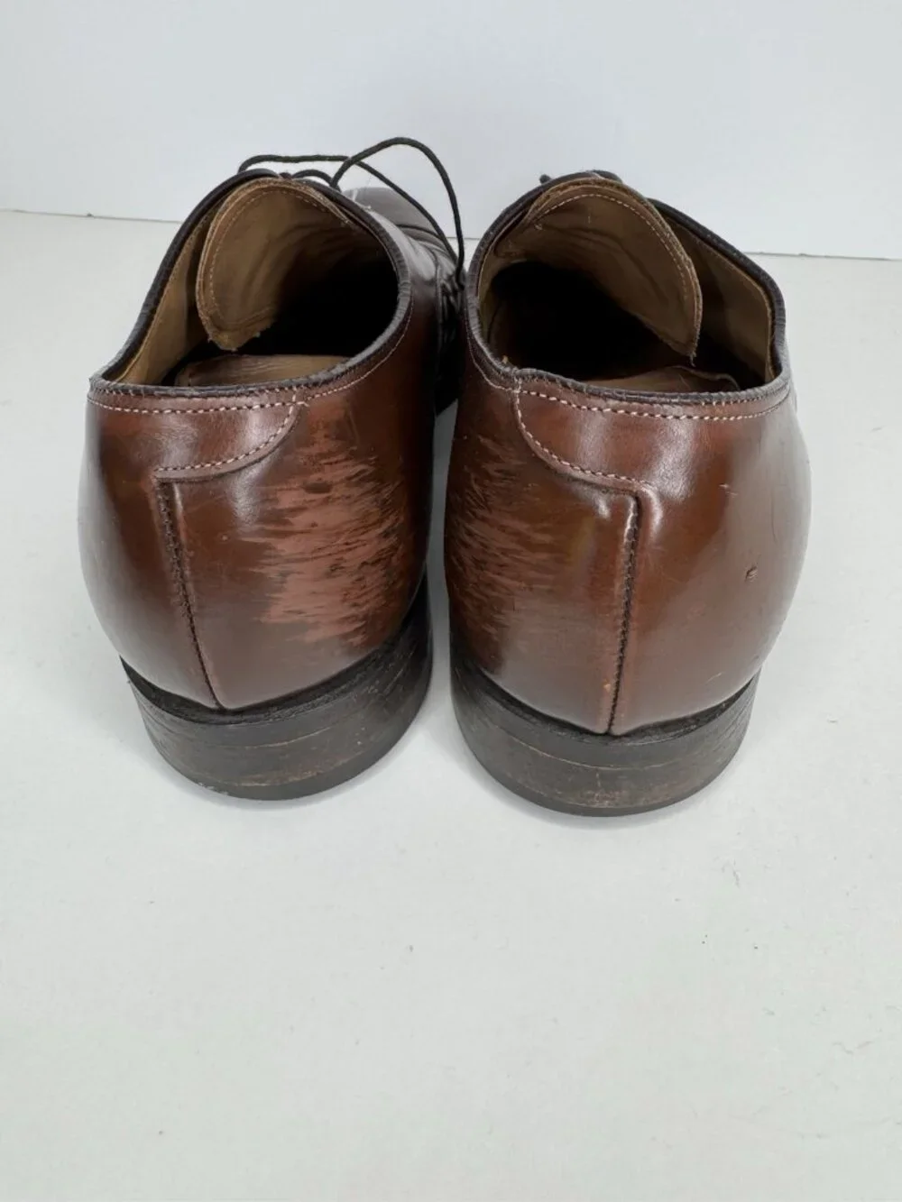Johnston & Murphy 9.5 Cap Toe Brown Leather Oxford Shoes Academia
